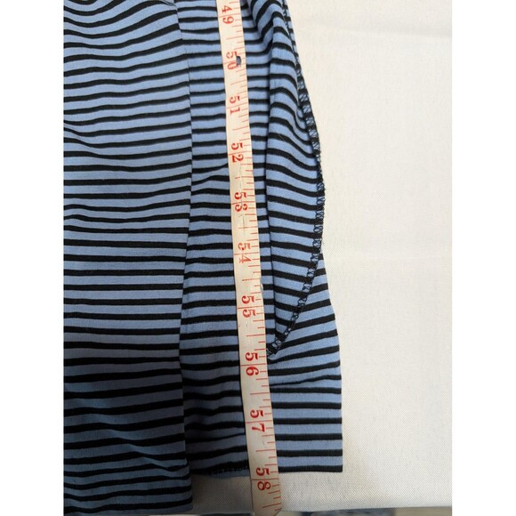 Artelier Nicole Miller Dress Womens Large Blue Black Striped Maxi Tank Stretch - Picture 6 of 9